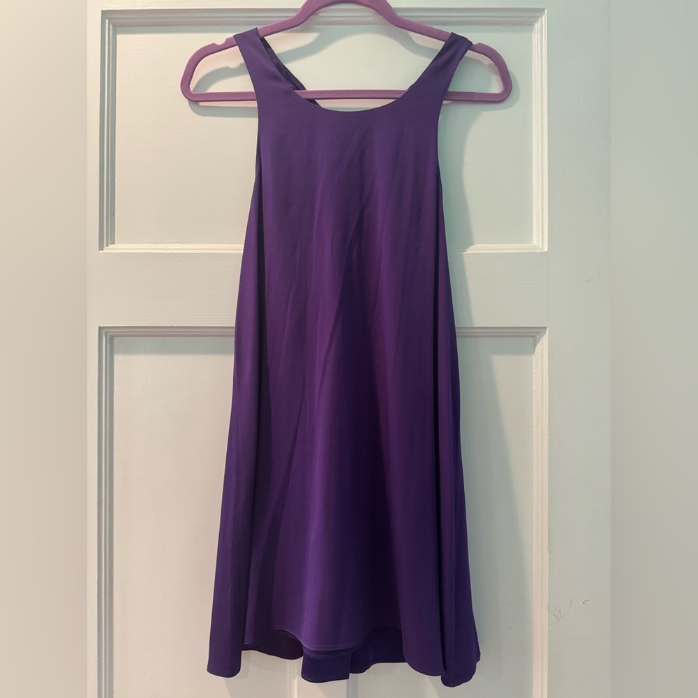 Alice+Olivia Purple Silk Racerback Swing Dress